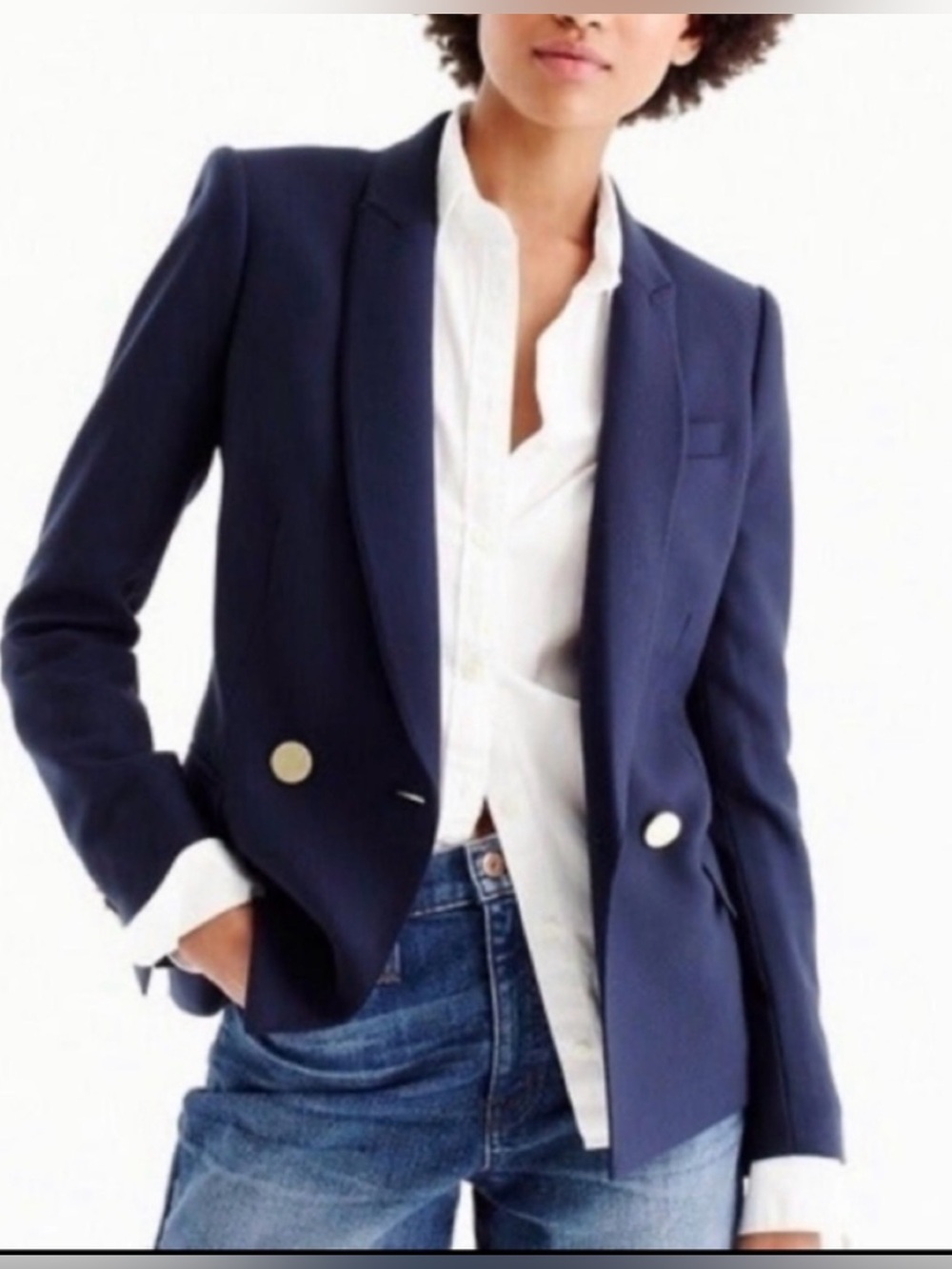 J.Crew Dover Double-Breasted Wool
Blazer Navy Classic Preppy   Sz 12.  NWT!